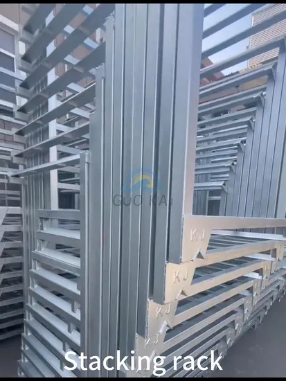 Customized Warehouse Storage Orange Powder Coating Stacking Steel Foldable Metal Adjustable Tire Rack